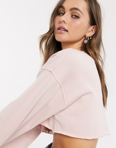 Короткий свитшот персикового цвета ASOS DESIGN-Розовый