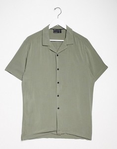 Зеленая рубашка классического кроя из вискозы ASOS DESIGN-Зеленый