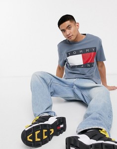 Темно-синяя выбеленная футболка с логотипом Tommy Jeans-Темно-синий