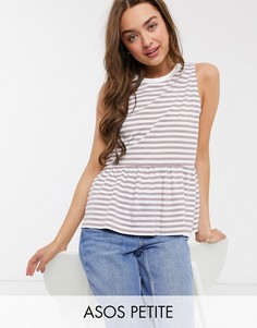 Свободный топ без рукавов в полоску ASOS DESIGN Petite-Фиолетовый
