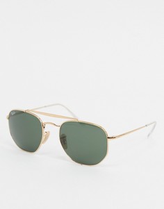 Золотистые солнцезащитные очки в шестигранной оправе Ray-ban ORB3648-Золотой