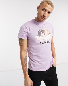 Лавандовая футболка с принтом ангелов в винтажном стиле Fiorucci-Фиолетовый
