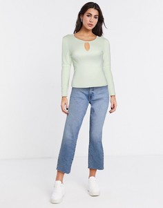 Лаймовый топ с вырезом-капелькой Only-Зеленый