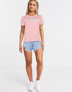 Розовая футболка с круглым вырезом Wrangler-Розовый
