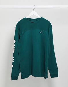 Зеленый лонгслив Vans Pieced