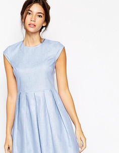 Льняное платье с короткими рукавами ASOS PETITE-Розовый