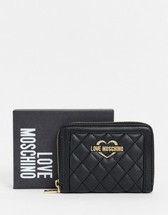Стеганый кошелек на молнии Love Moschino-Черный