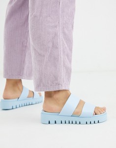 Синие резиновые сандалии на массивной подошве ASOS DESIGN-Синий
