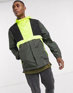 Куртка цвета хаки/флуоресцентного желтого цвета ASOS DESIGN-Зеленый