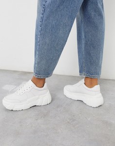 Белые кроссовки на массивной подошве ASOS DESIGN-Белый