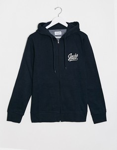 Худи на молнии с логотипом Jack & Jones essentials-Темно-синий