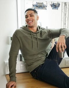 Худи хаки с флисовыми вставками ASOS DESIGN-Зеленый