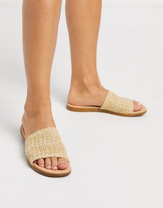 Бежевые мюли с плетеной отделкой Steve Madden-Бежевый