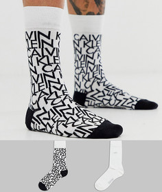 Набор носков с логотипом Calvin Klein - 2 пары-Мульти