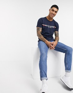 Футболка из органического хлопка с логотипом Tommy Hilfiger-Синий