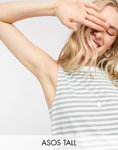 Свободный топ в полоску без рукавов ASOS DESIGN Tall-Зеленый