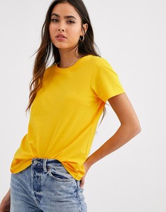 Желтая хлопковая футболка с круглым вырезом ASOS DESIGN-Желтый