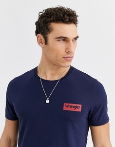 Темно-синяя футболка с логотипом Wrangler-Темно-синий