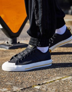 Черные кроссовки с замшевыми вставками adidas Originals Nizza-Черный
