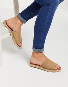 Светло-коричневые замшевые сандалии-эспадрильи TOMS-Светло-коричневый