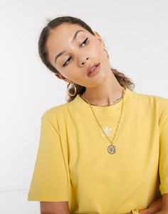 Желтое платье-футболка с логотипом adidas Originals-Желтый