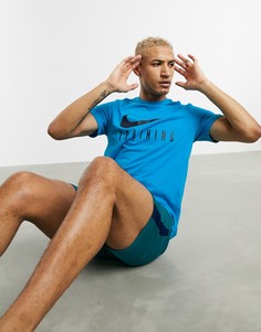 Синяя футболка с логотипом Nike Training-Синий