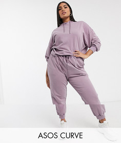 Спортивный костюм с худи и джоггерами ASOS DESIGN Curve-Фиолетовый