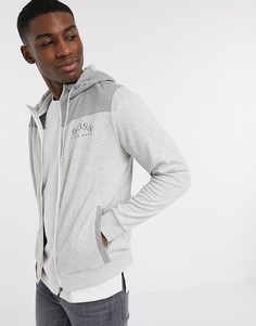 Свитшот на молнии с капюшоном BOSS Athleisure-Серый