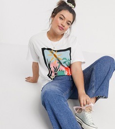 Футболка с принтом ASOS DESIGN Curve-Белый