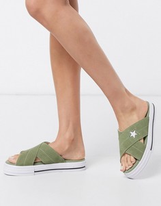 Зеленые сандалии цвета хаки Converse-Зеленый