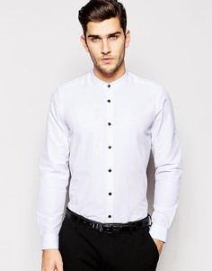 Рубашка с длинными рукавами и воротником на пуговице ASOS-Белый