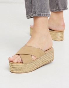 Бежевые мюли на плоской платформе Call It Spring-Кремовый