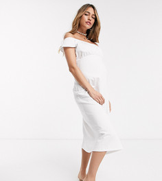 Белый сарафан миди с открытыми плечами ASOS DESIGN Maternity