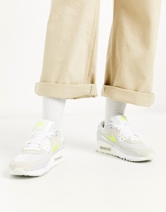 Бело-желтые кроссовки Nike Air Max 90-Белый
