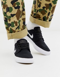 Черно-белые парусиновые кеды Nike SB Zoom Janoski Premium-Черный