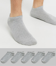 5 пар серых спортивных носков со скидкой ASOS DESIGN-Серый