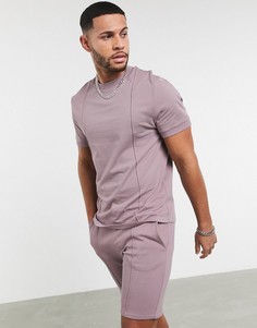 Фиолетовая футболка от комплекта со складками ASOS DESIGN-Фиолетовый