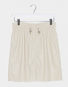 Юбка из искусственной кожи с присборенной талией Vero Moda-Белый