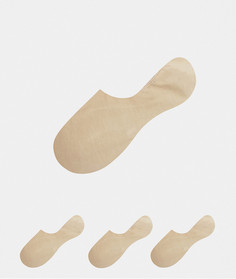 Набор из 3 пар невидимых носков Polo Ralph Lauren-Светло-коричневый