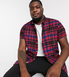 Красно-синяя рубашка в клетку тартан ASOS DESIGN Plus-Красный