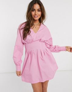 Розовое короткое приталенное платье Ivyrevel-Розовый
