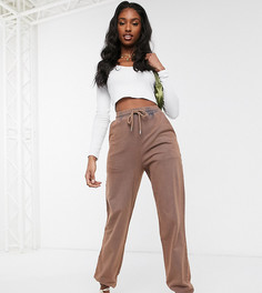 Коричневые oversized-джоггеры с эффектом кислотной стирки ASOS DESIGN Tall-Коричневый