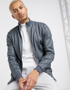 Серая олимпийка в тонкую полоску ASOS DESIGN-Серый