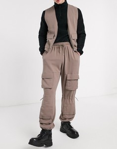 Светло-бежевые джоггеры в стиле oversized от комплекта ASOS DESIGN-Бежевый