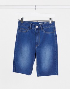 Синие джинсовые шорты с необработанными краями Noisy May-Синий