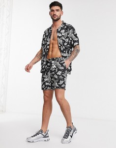 Черные шорты с принтом от комплекта Bellfield-Черный