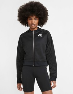 Черная короткая олимпийка на молнии Nike air-Черный