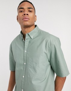 Шалфейно-зеленая рубашка с короткими рукавами Reclaimed Vintage inspired-Светло-коричневый