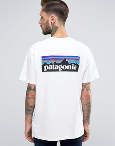 Белая футболка с логотипом P6 стандартного кроя Patagonia-Белый