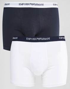 2 удлиненных боксеров‑брифов из эластичного хлопка Emporio Armani-Мульти